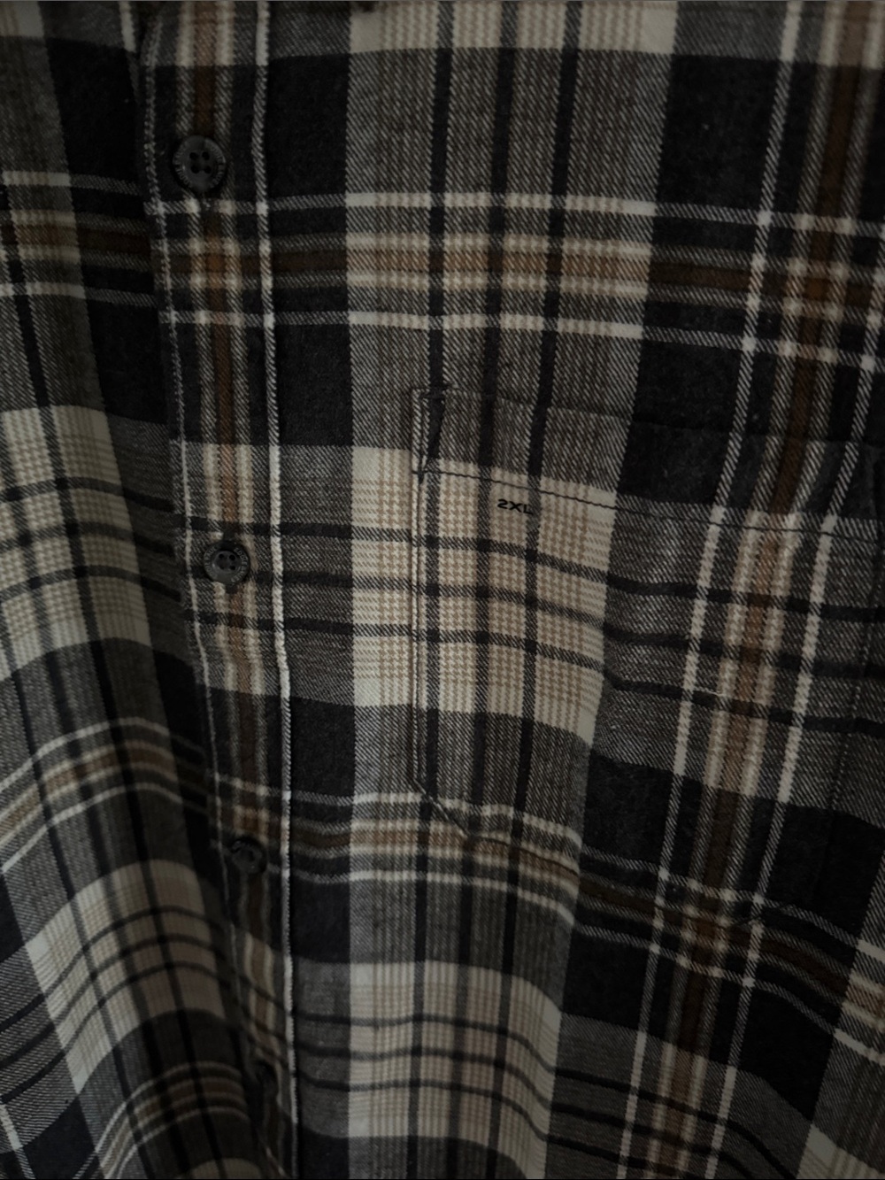 Eddie Bauer Flannel Shirt Mens 2XL Gray Plaid - Picture 3 of 4